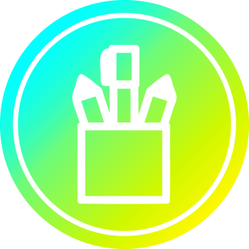 pencil pot circular icon with cool gradient finish png