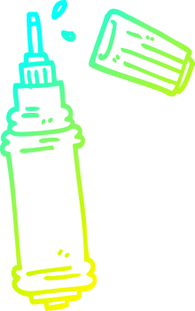 cold gradient line drawing of a cartoon ink pen png