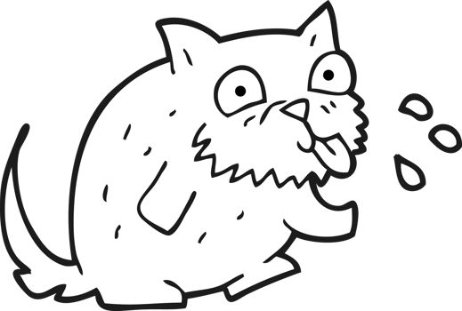 drawn black and white cartoon cat blowing raspberry png