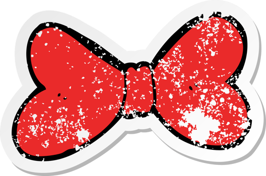 distressed sticker of a cartoon bow tie png