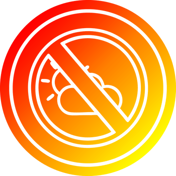 no weather circular icon with warm gradient finish png