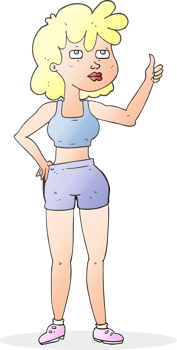 drawn cartoon gym woman png