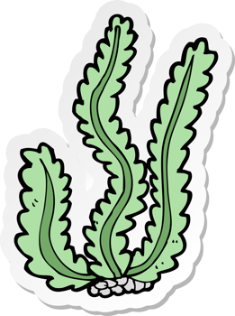 sticker of a cartoon seaweed png