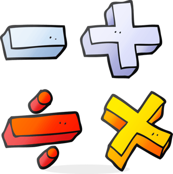 drawn cartoon math symbols png