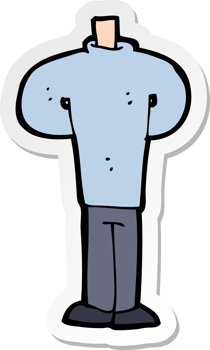 sticker of a cartoon body standing still png