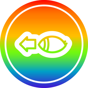 staring eye circular icon with rainbow gradient finish png