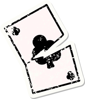 distressed sticker tattoo in traditional style of a torn card png