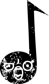 line drawing cartoon of a musical note distressed icon png