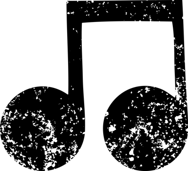 line drawing cartoon of a musical note distressed icon png