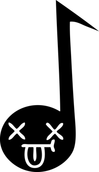 line drawing cartoon of a musical note solid black icon png