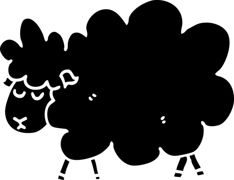 cartoon sheep solid black icon png