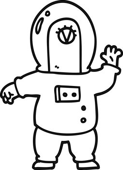 cartoon space alien icon png