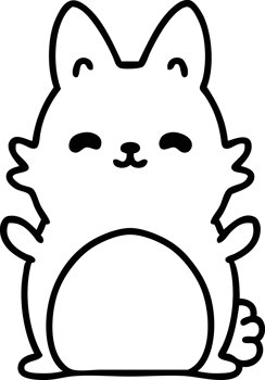 line doodle of a happy pet rabbit icon png