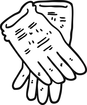 cartoon garden work gloves icon png