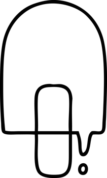 line doodle of a melting ice lolly icon png