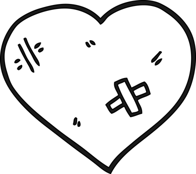 cartoon love heart with sticking plaster icon png