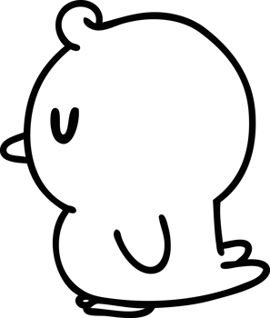 line doodle of a cute little bird icon png
