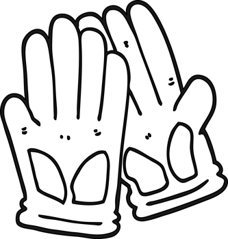 cartoon garden work gloves icon png