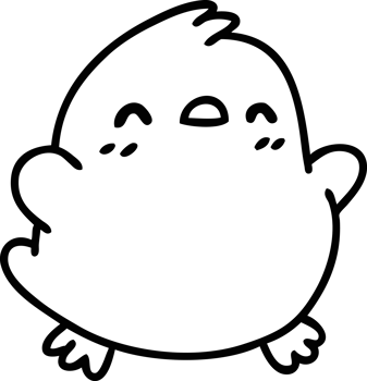 line doodle of a cute little bird icon png
