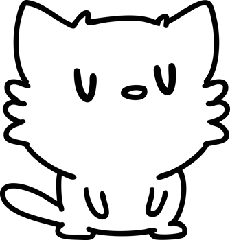 line doodle of a cute little pet cat icon png