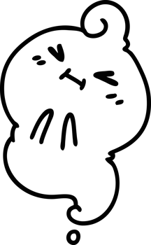 line doodle halloween ghost just floating around icon png