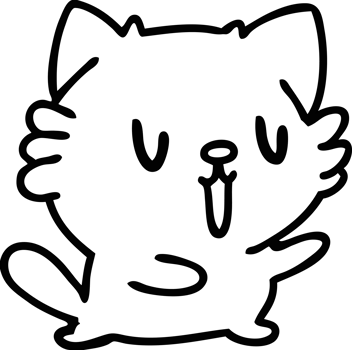 line doodle of a cute little pet cat icon png