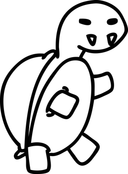 line doodle of a spooky vampire turtle icon png