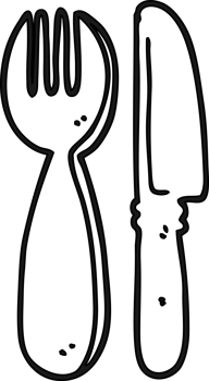 cartoon knife and fork icon png