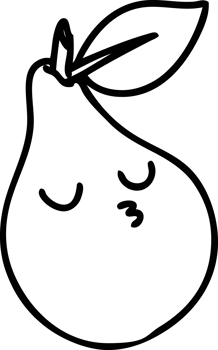line doodle of a nice good looking pear icon png