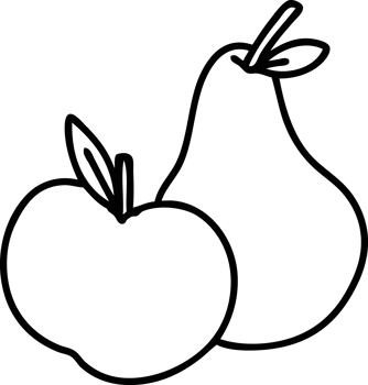 line doodle of an apple and pear icon png