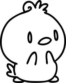 line doodle of a cute little bird icon png