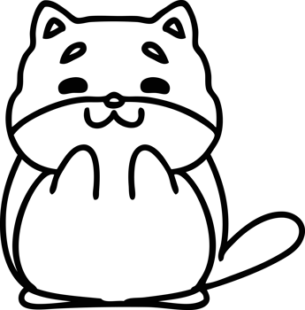 line doodle of a happy little corgi dog icon png