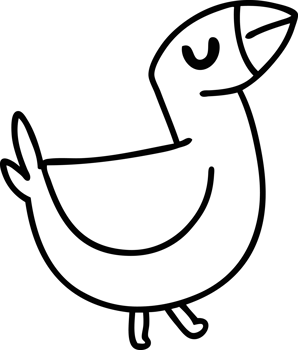 line doodle of a farmyard bird icon png