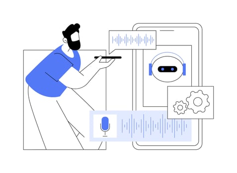 Smartphone personal assistants isolated cartoon vector illustrations.