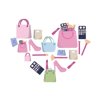 love shopping bag illustration vector