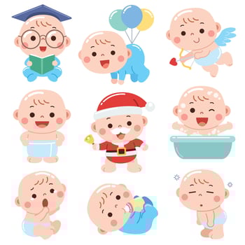 Cartoon Baby character. Cute baby. vector