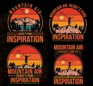 Mountain air, heart's pure inspiration T-shirt Design. vector