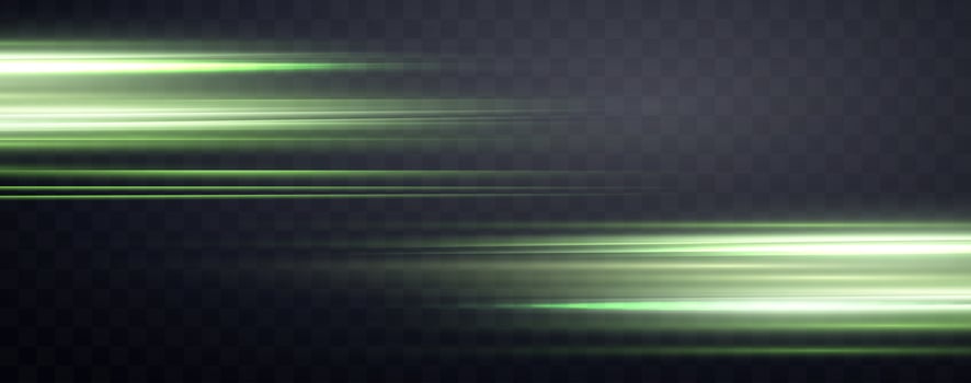 Speed rays, light neon flow, zoom in motion effect, silver glow speed lines, colorful light trails, stripes. Abstract background, vector illustration.