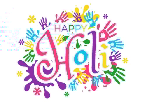Happy Holi Festival Vector Illustration with Colorful Pot and Powder In Hindi in Colors Celebration Flat Cartoon Background Design