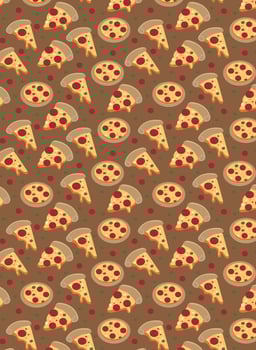 Food pattern, template with pizza pattern or background for images or fabric vector