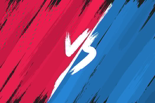 Grunge-Style Versus Background with Red and Blue Sides vector