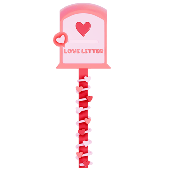 Valentine mailbox with Cute heart-shaped on a transparent background, 3D rendering png
