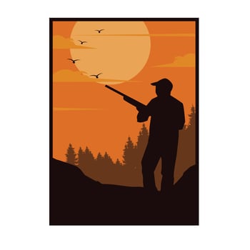 hunter on the jungle vector