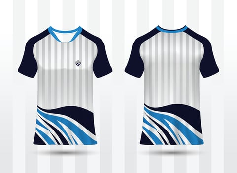 Abstract textured sports jersey design t-shirt for racing, football, gaming, motocross, cycling. Mockup vector design template.