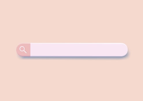 3D search bar. Browser button for website and UI design. Search form template. web search concept. 3d rendering. Vector illustration