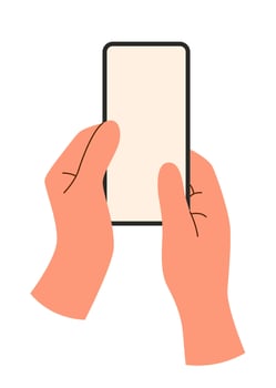 Hands with phone vector
