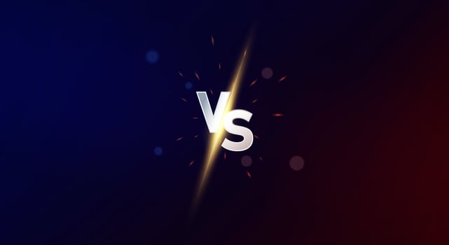 Versus screen. Modern versus background with luxury style.vs collision on a red-blue background, confrontation concept, competition vs match game, martial battle vs sport. Versus battle vector