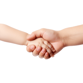 AI generated Hand holding baby hand isolated on transparent background png