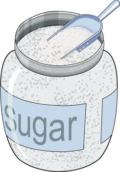 Sugar jar isolated on white background vector