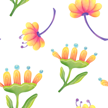 magical plants highlighted on transparent background. fantastic neon flowers seamless pattern. Bright unusual Fantastic alien magic plants. watercolor botanical print for textile, packaging paper png